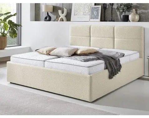 Postel Domango 140x200 cm, béžová látka