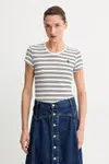 Bavlněné tričko G-Star Raw dámské, šedá barva, D24533-D244