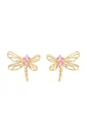 Pozlacené náušnice Lilou Dragonfly 182/22/KOL/AZU/ROC/PO