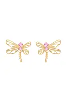Pozlacené náušnice Lilou Dragonfly 182/22/KOL/AZU/ROC/PO