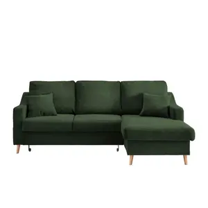 P & B ROHOVÁ SEDAČKA, textil, tmavě zelená