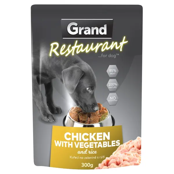 GRAND Restaurant kuřecí na zelenině kapsa pro psy 300 g