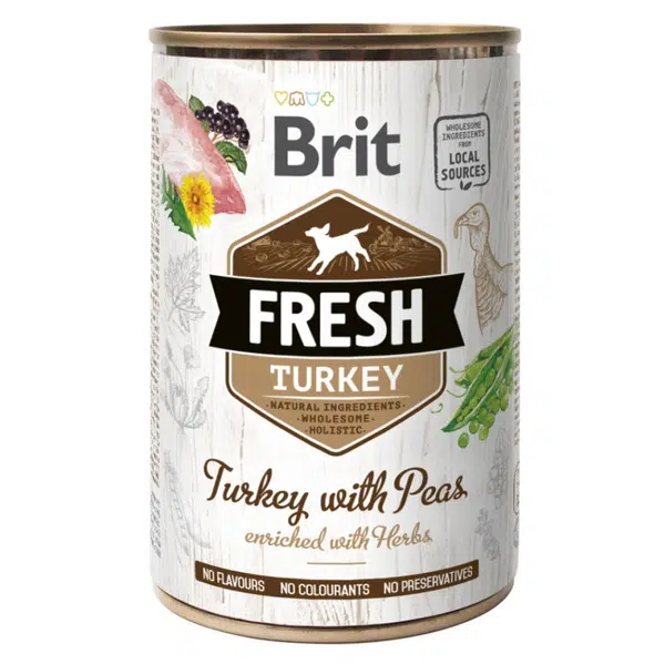BRIT Fresh Turkey with Peas konzerva pro psy 400 g