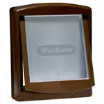 Dvierka plastová s transparentným flapom hnedé, výrez 28,1x23,7cm