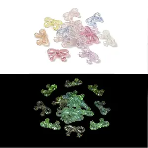 Bowknot with Star UV Plating Luminous Rainbow Iridescent Acrylic Beads