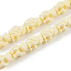 Synthetic Coral Carved Beads Strands