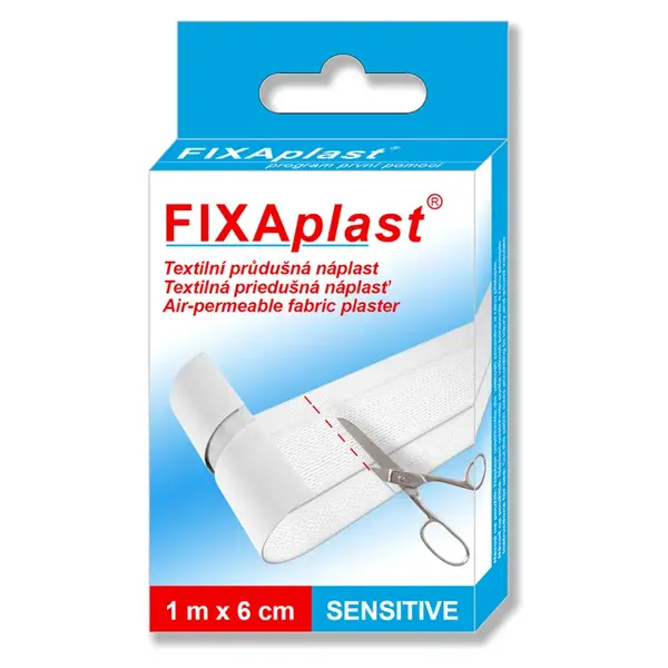 FIXAPLAST Sensitive textilní průdušná náplast 1 m x 6 cm