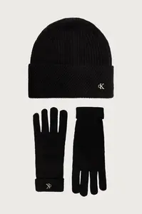 Calvin Klein  čiapka a rukavice dámske s vlnou