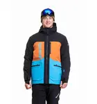 Pánská snb & ski bunda meatfly manifold černá/oranžová/modrá m