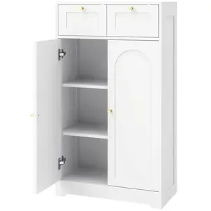 HOMCOM KOUPELNOVÁ skříňka, dřevotříska MDF, bílá