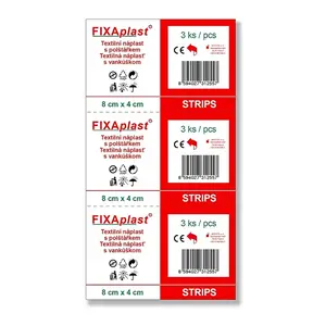 FIXAPLAST Náplast strip 8 x 4 cm 3 kusy