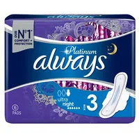 ALWAYS Platinum Night vel.4 Hygienické vložky s křidélky 6 ks