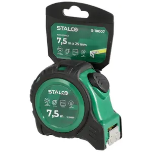 Metr svinovací s protiskluzovým pouzdrem, 7,5 m x 25 mm, STALCO