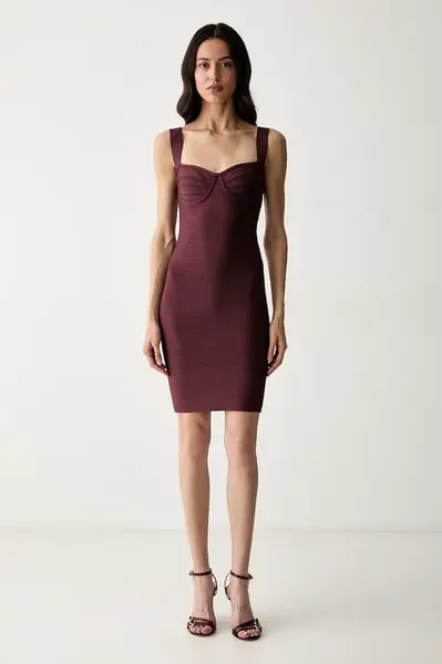 Marciano by Guess bodycon šaty s viskózou NIKKI