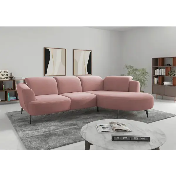 Sit & More ROHOVÁ SEDAČKA, textil, starorůžová