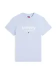 Tommy Jeans Tričko 'Logo Graphic Slim'  modrosivá / biela