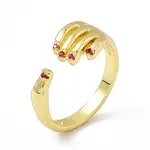 Cubic Zirconia Hand Plam Open Cuff Ring