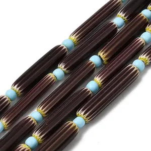 Handmade Lampwork Chevron Beads