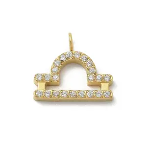Ion Plating(IP) 304 Stainless Steel Micro Pave Cubic Zirconia Charms
