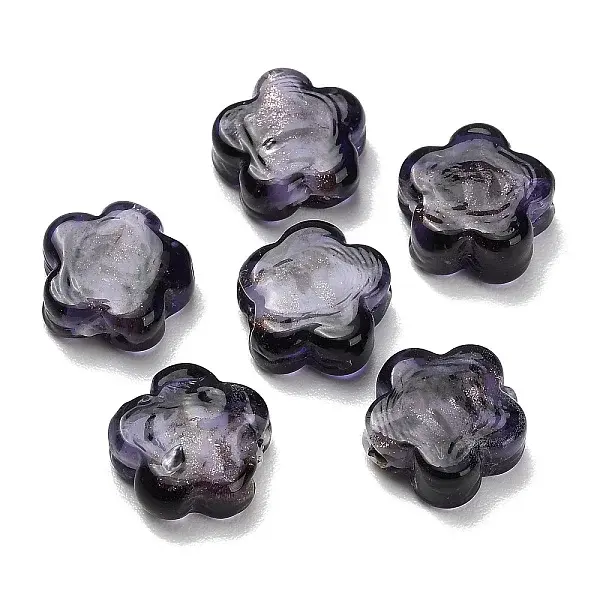Handmade Gold Sand Lampwork Beads