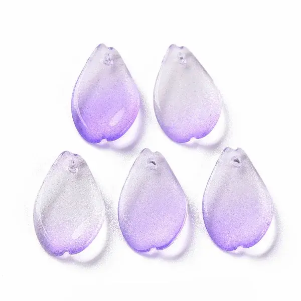 Transparent Spray Painted Glass Pendants