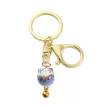 Fortune Cat Porcelain Pendant Keychain