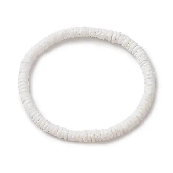 Disc Natural Shell Beaded Stretch Bracelets for Women