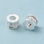 Rack Plating Brass Micro Pave Cubic Zirconia European Beads