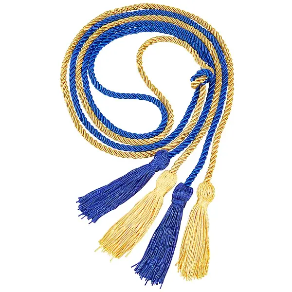 2Pcs 2 Colors Polyester Doctoral Cap Graduation Tassel Pendant Hanging