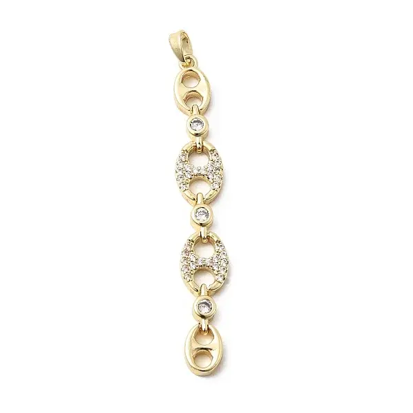 Brass Micro Pave Cubic Zirconia Big Pendants