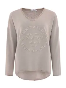Zwillingsherz Mikina 'Positive Mind'  tmavošedá
