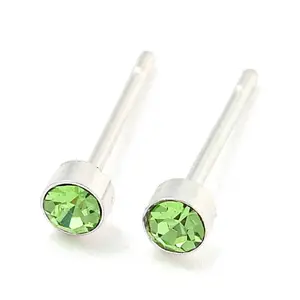 Rack Plating Brass Micro Pave Cubic Zirconia Stud Earring