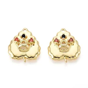 Brass Micro Pave Cubic Zirconia Pendants