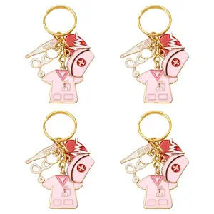 4Pcs Alloy Enamel Keychain