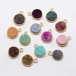 Electroplate Natural Druzy Quartz Crystal Pendants
