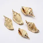 Golden Electroplated Conch Shell Pendants