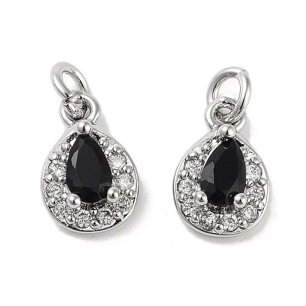Brass Micro Pave Cubic Zirconia Charms