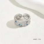 Adjustable Elegant Brass Micro Pave Cubic Zirconia Cuff Rings for Women