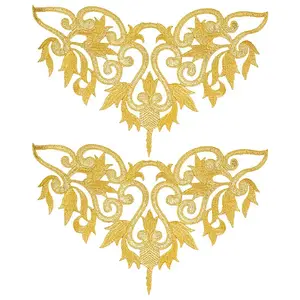 Ethnic Style Polyester Metallic Thread Embroidery Iron on Applique Patch