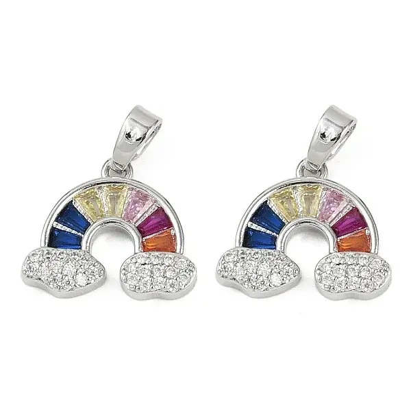 Brass Micro Pave Cubic Zirconia Pendants