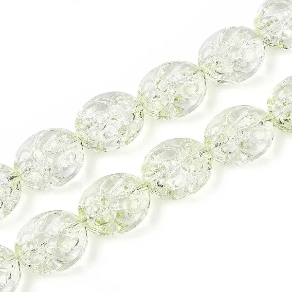 Baking Paint Transparent Glass Beads Strands