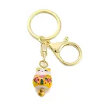 Fortune Cat Porcelain Pendant Keychain