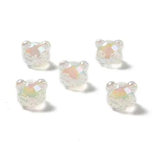 UV Plating Rainbow Iridescent Acrylic Beads