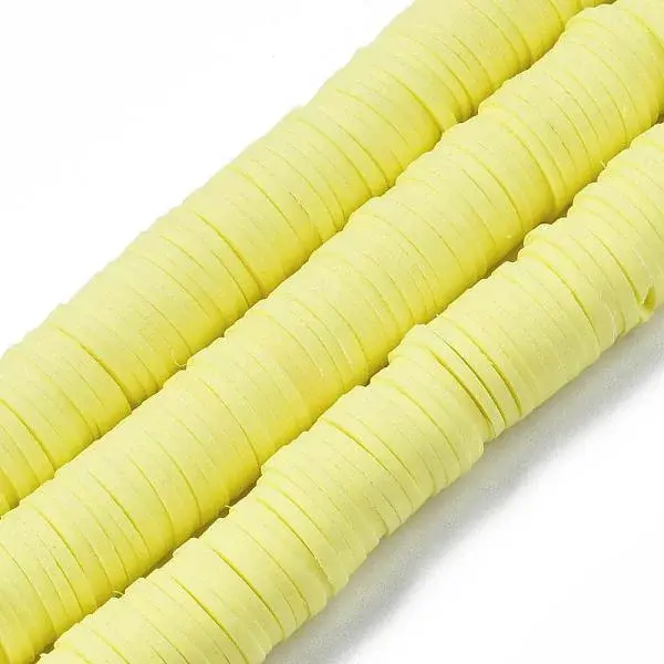 Flat Round Handmade Polymer Clay Beads