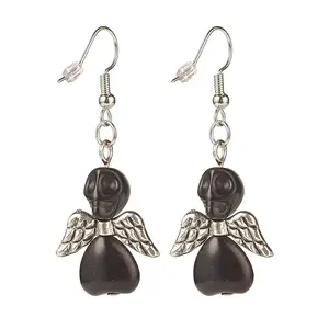 Synthetic Turquoise Skull with Wings Dangle Earrings