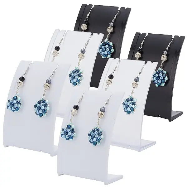 6Pcs 3 Colors PP Slant Back Necklace Display Holder