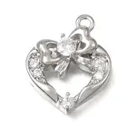 Valentine's Day Brass Micro Pave Clear Cubic Zirconia Pendants