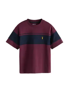 Next Tričko  námornícka modrá / burgundská