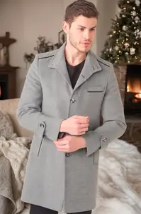 PLT8391 DEWBERRY MEN'S COAT-STRAIGHT GREY