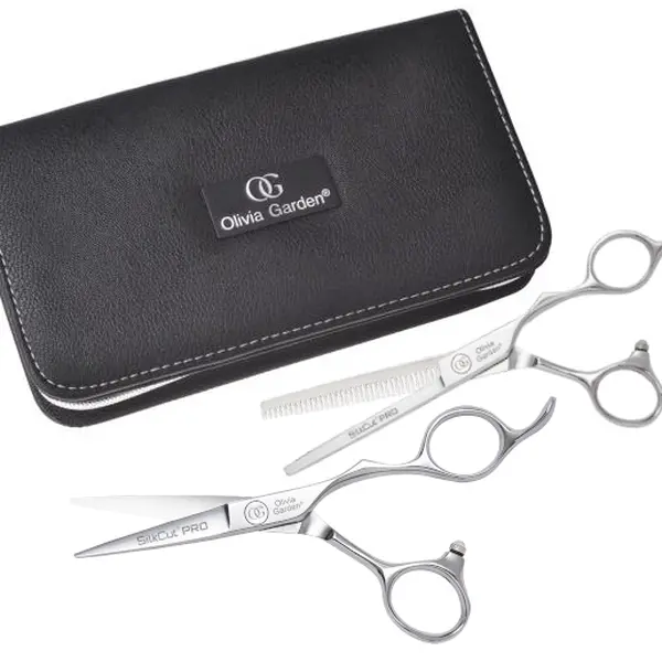 Sada kadeřnických nůžek 5" a efilačních nůžek 6,35" Olivia Garden SilkCut® Pro (SI-PRO5.00/6.35) + dárek zdarma